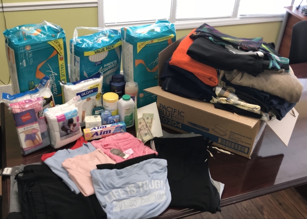 Items purchased by A.C.T. staff to help a client in need.